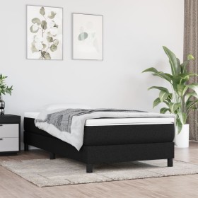 Cama box spring con colchón tela negro 100x200 cm de vidaXL, Camas y somieres - Ref: Foro24-3144055, Precio: 286,99 €, Descue...