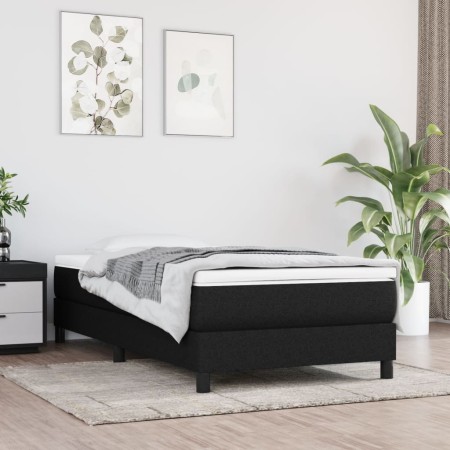 Cama box spring con colchón tela negro 100x200 cm de vidaXL, Camas y somieres - Ref: Foro24-3144055, Precio: 302,16 €, Descue...