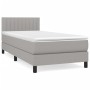 Cama box spring con colchón tela gris claro 100x200 cm de vidaXL, Camas y somieres - Ref: Foro24-3140193, Precio: 318,06 €, D...