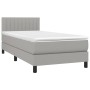 Cama box spring con colchón tela gris claro 100x200 cm de vidaXL, Camas y somieres - Ref: Foro24-3140193, Precio: 318,06 €, D...