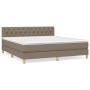 Cama box spring con colchón tela gris taupe 160x200 cm de vidaXL, Camas y somieres - Ref: Foro24-3140869, Precio: 521,04 €, D...