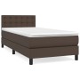 Cama box spring con colchón cuero sintético marrón 90x200 cm de vidaXL, Camas y somieres - Ref: Foro24-3141104, Precio: 314,8...