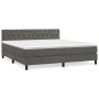 Cama box spring con colchón terciopelo gris oscuro 160x200 cm de vidaXL, Camas y somieres - Ref: Foro24-3141492, Precio: 502,...