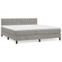 Boxspringbett mit hellgrauer Samtmatratze 180x200 cm von vidaXL, Betten und Lattenroste - Ref: Foro24-3141497, Preis: 553,82 ...