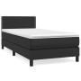 Box spring bed with black synthetic leather mattress 90x190 cm by vidaXL, Beds and slatted bases - Ref: Foro24-3141035, Price...