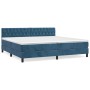 Box spring bed with dark blue velvet mattress 200x200 cm by vidaXL, Beds and slatted bases - Ref: Foro24-3141507, Price: 619,...