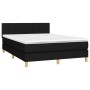 Box spring bed with black fabric mattress 140x190 cm by vidaXL, Beds and slatted bases - Ref: Foro24-3140611, Price: 419,99 €...