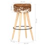 Kitchen stools 2 pcs rough mango wood real leather brown by vidaXL, Kitchen stools - Ref: Foro24-288085, Price: 219,43 €, Dis...