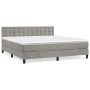 Cama box spring con colchón terciopelo gris claro 180x200 cm de vidaXL, Camas y somieres - Ref: Foro24-3141557, Precio: 542,3...