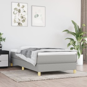 Box spring bed with light gray fabric mattress 80x200 cm by vidaXL, Beds and slatted bases - Ref: Foro24-3144127, Price: 242,...