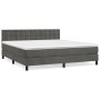 Box spring bed with dark gray velvet mattress 160x200 cm by vidaXL, Beds and slatted bases - Ref: Foro24-3141552, Price: 484,...