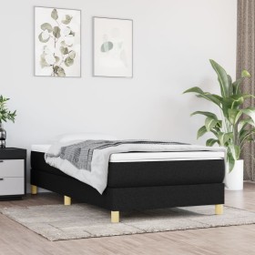 Cama box spring con colchón tela negro 90x190 cm de vidaXL, Camas y somieres - Ref: Foro24-3144137, Precio: 258,55 €, Descuen...