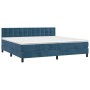 Cama box spring con colchón terciopelo azul oscuro 200x200 cm de vidaXL, Camas y somieres - Ref: Foro24-3141567, Precio: 553,...