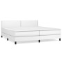 Box spring bed with white synthetic leather mattress 200x200 cm by vidaXL, Beds and slatted bases - Ref: Foro24-3141084, Pric...