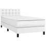 Box spring bed with white synthetic leather mattress 90x190 cm by vidaXL, Beds and slatted bases - Ref: Foro24-3141102, Price...