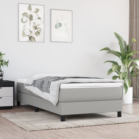 Cama box spring con colchón tela gris claro 80x200 cm de vidaXL, Camas y somieres - Ref: Foro24-3144029, Precio: 241,82 €, De...