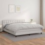 Box spring bed with white synthetic leather mattress 180x200 cm by vidaXL, Beds and slatted bases - Ref: Foro24-3141138, Pric...