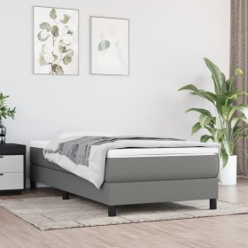 Box spring bed with dark gray fabric mattress 100x200 cm by vidaXL, Beds and slatted bases - Ref: Foro24-3144054, Price: 263,...