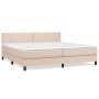 Box spring bed with cappuccino synthetic leather mattress 200x200cm by vidaXL, Beds and slatted bases - Ref: Foro24-3141088, ...