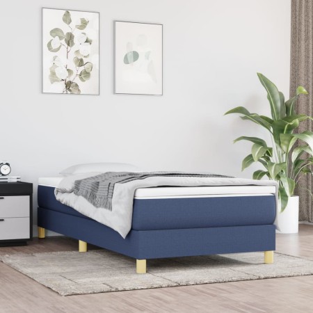 Cama box spring con colchón tela azul 90x200 cm de vidaXL, Camas y somieres - Ref: Foro24-3144149, Precio: 250,55 €, Descuent...