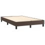 Box spring bed with brown synthetic leather mattress 120x200 cm by vidaXL, Beds and slatted bases - Ref: Foro24-3141056, Pric...