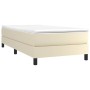 Box spring bed with cream synthetic leather mattress 90x190 cm by vidaXL, Beds and slatted bases - Ref: Foro24-3144239, Price...