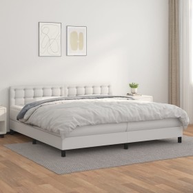 Cama box spring con colchón cuero sintético blanco 200x200 cm de vidaXL, Camas y somieres - Ref: Foro24-3141144, Precio: 601,...