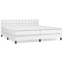 Box spring bed with white synthetic leather mattress 200x200 cm by vidaXL, Beds and slatted bases - Ref: Foro24-3141144, Pric...