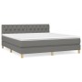 Cama box spring con colchón tela gris oscuro 160x200 cm de vidaXL, Camas y somieres - Ref: Foro24-3140866, Precio: 501,19 €, ...