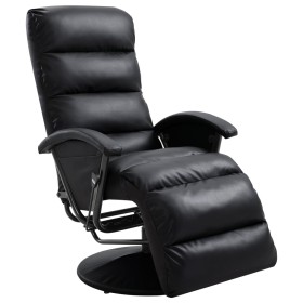 Sillón reclinable para TV de cuero sintético negro de vidaXL, Sillones - Ref: Foro24-248475, Precio: 295,99 €, Descuento: %