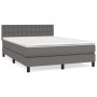 Cama box spring con colchón cuero sintético gris 140x200 cm de vidaXL, Camas y somieres - Ref: Foro24-3141129, Precio: 463,51...