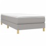 Cama box spring con colchón tela gris claro 100x200 cm de vidaXL, Camas y somieres - Ref: Foro24-3144151, Precio: 269,85 €, D...