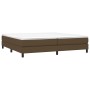 Cama box spring con colchón tela marrón oscuro 200x200 cm de vidaXL, Camas y somieres - Ref: Foro24-3144104, Precio: 526,98 €...