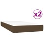 Cama box spring con colchón tela marrón oscuro 200x200 cm de vidaXL, Camas y somieres - Ref: Foro24-3144104, Precio: 526,98 €...