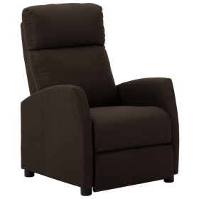 Sillón de masaje reclinable de tela marrón oscuro de vidaXL, Sillones - Ref: Foro24-289701, Precio: 237,99 €, Descuento: %