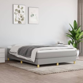 Cama box spring con colchón tela gris claro 140x200 cm de vidaXL, Camas y somieres - Ref: Foro24-3144175, Precio: 372,89 €, D...