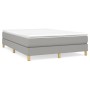 Box spring bed with light gray fabric mattress 140x200 cm by vidaXL, Beds and slatted bases - Ref: Foro24-3144175, Price: 389...