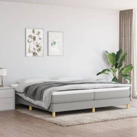 Box spring bed with light gray fabric mattress 200x200 cm by vidaXL, Beds and slatted bases - Ref: Foro24-3144199, Price: 494...