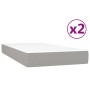 Cama box spring con colchón tela gris claro 200x200 cm de vidaXL, Camas y somieres - Ref: Foro24-3144199, Precio: 510,77 €, D...