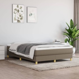 Box spring bed with taupe gray fabric mattress 140x200 cm by vidaXL, Beds and slatted bases - Ref: Foro24-3144179, Price: 412...