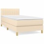 Cama box spring con colchón tela color crema 100x200 cm de vidaXL, Camas y somieres - Ref: Foro24-3140758, Precio: 325,18 €, ...