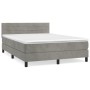 Box spring bed with light gray velvet mattress 140x200 cm by vidaXL, Beds and slatted bases - Ref: Foro24-3141365, Price: 432...