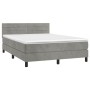 Box spring bed with light gray velvet mattress 140x200 cm by vidaXL, Beds and slatted bases - Ref: Foro24-3141365, Price: 432...