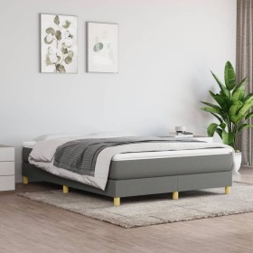 Cama box spring con colchón tela gris oscuro 140x200 cm de vidaXL, Camas y somieres - Ref: Foro24-3144176, Precio: 344,99 €, ...