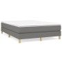 Cama box spring con colchón tela gris oscuro 140x200 cm de vidaXL, Camas y somieres - Ref: Foro24-3144176, Precio: 344,99 €, ...