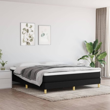 Cama box spring con colchón tela negro 160x200 cm de vidaXL, Camas y somieres - Ref: Foro24-3144185, Precio: 433,45 €, Descue...