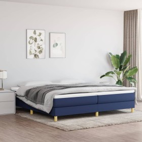 Box spring bed with blue fabric mattress 200x200 cm by vidaXL, Beds and slatted bases - Ref: Foro24-3144205, Price: 550,63 €,...