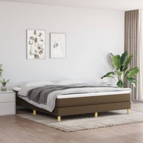 Cama box spring con colchón tela marrón oscuro 160x200 cm de vidaXL, Camas y somieres - Ref: Foro24-3144186, Precio: 424,83 €...