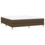 Cama box spring con colchón tela marrón oscuro 160x200 cm de vidaXL, Camas y somieres - Ref: Foro24-3144186, Precio: 424,83 €...