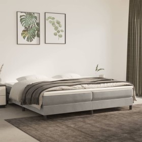 Cama box spring con colchón terciopelo gris claro 200x200 cm de vidaXL, Camas y somieres - Ref: Foro24-3144351, Precio: 506,6...